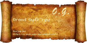 Orend György névjegykártya
